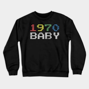 Retro Vintage Distressed 49th Birthday Gift 1970 Baby Crewneck Sweatshirt